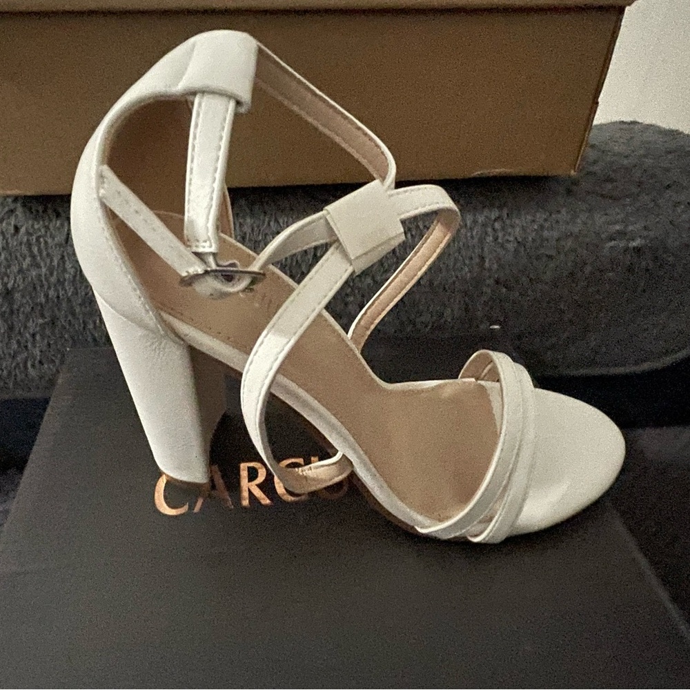 Elegant White Strappy Heels